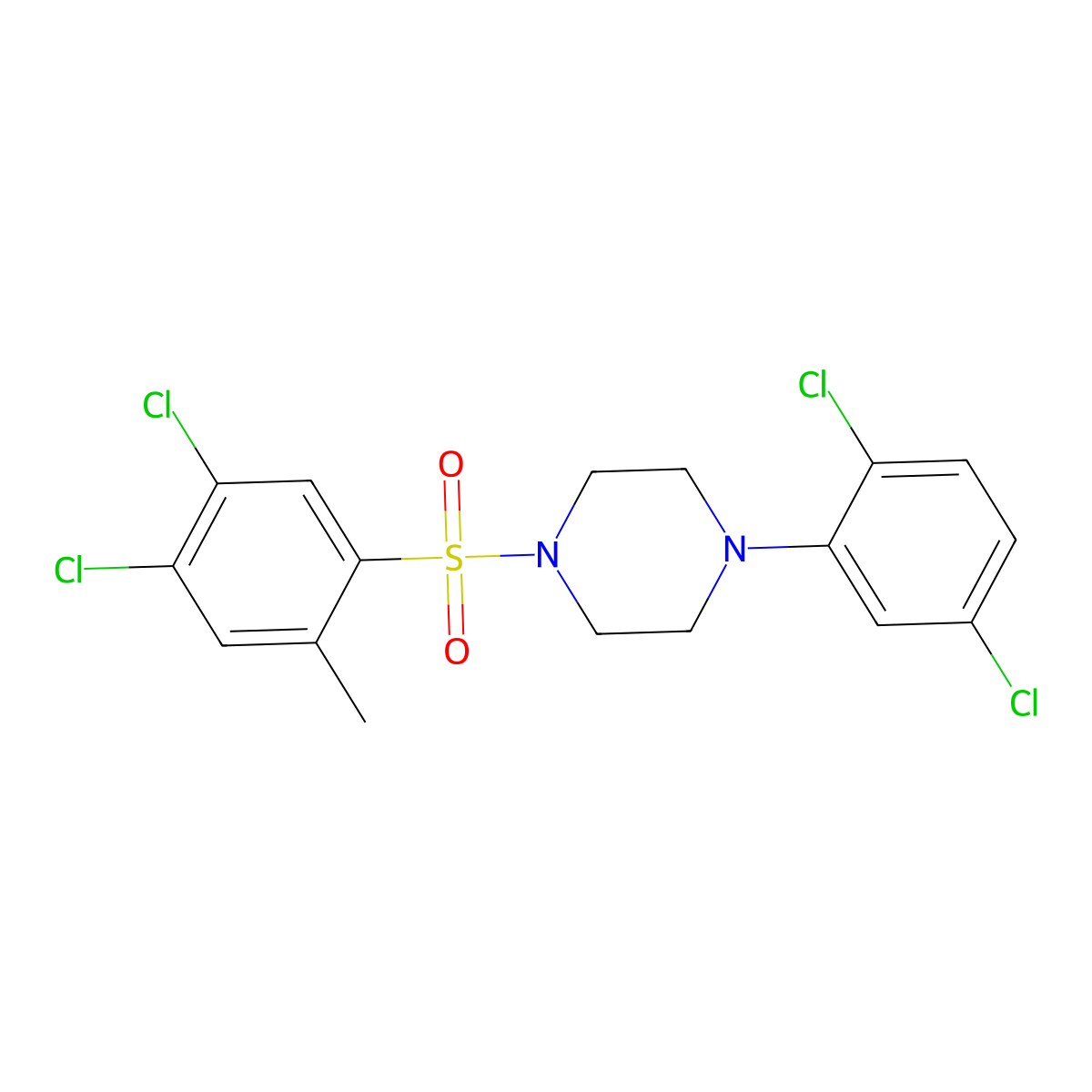 1-(4,5-Dichloro-2-methylbenzenesulfonyl)-4-(2,5-dichlorophenyl)piperazine molecular structure, CAS 2361821-77-2