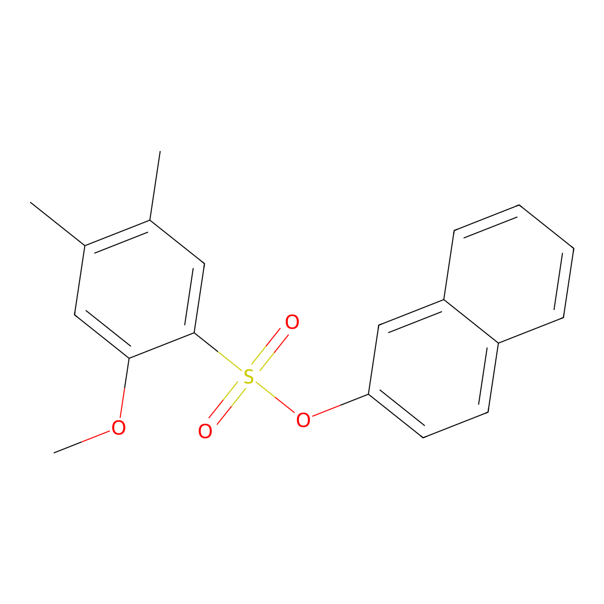 Naphthalen-2-yl 2-methoxy-4,5-dimethylbenzene-1-sulfonate molecular structure, CAS 2361821-87-4