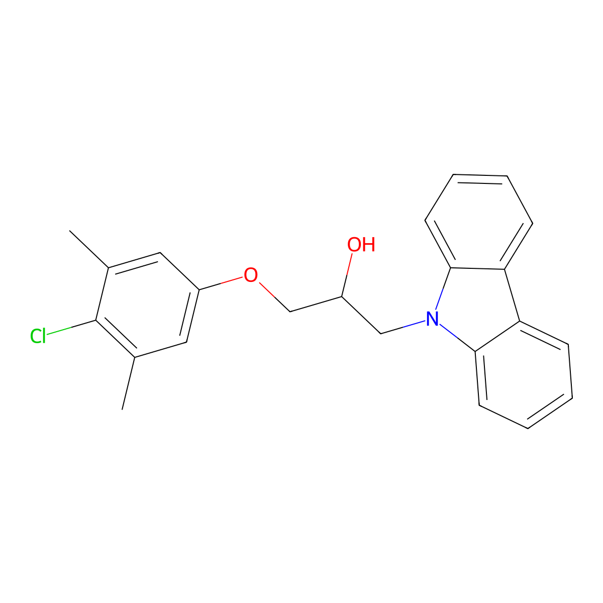 1-(9H-carbazol-9-yl)-3-(4-chloro-3,5-dimethylphenoxy)propan-2-ol molecular structure, CAS 2361822-08-2
