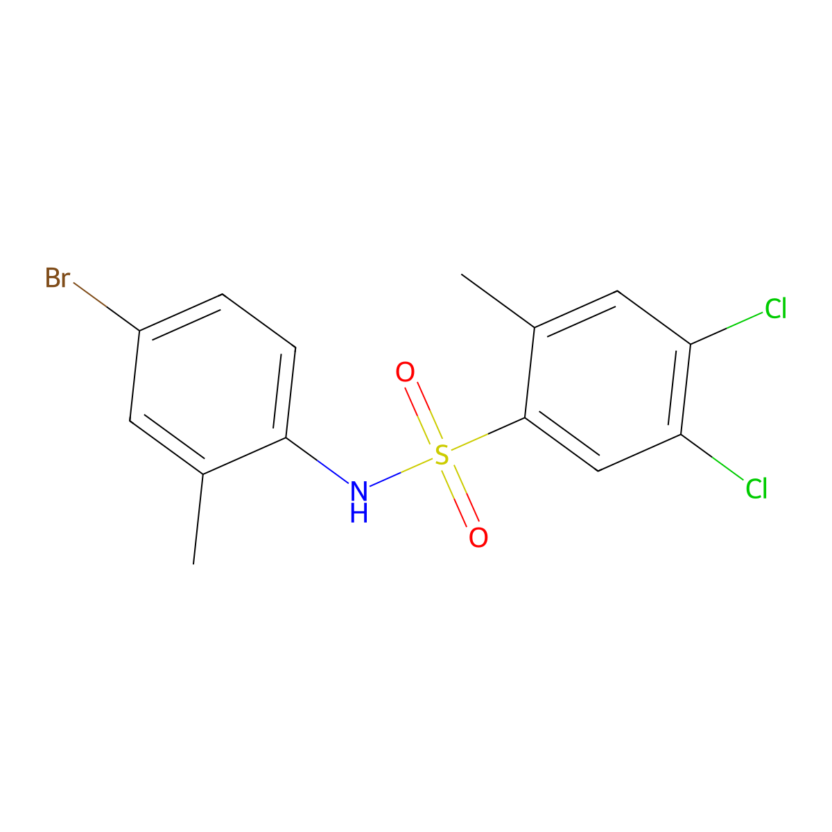 N-(4-bromo-2-methylphenyl)-4,5-dichloro-2-methylbenzene-1-sulfonamide molecular structure, CAS 2361822-24-2