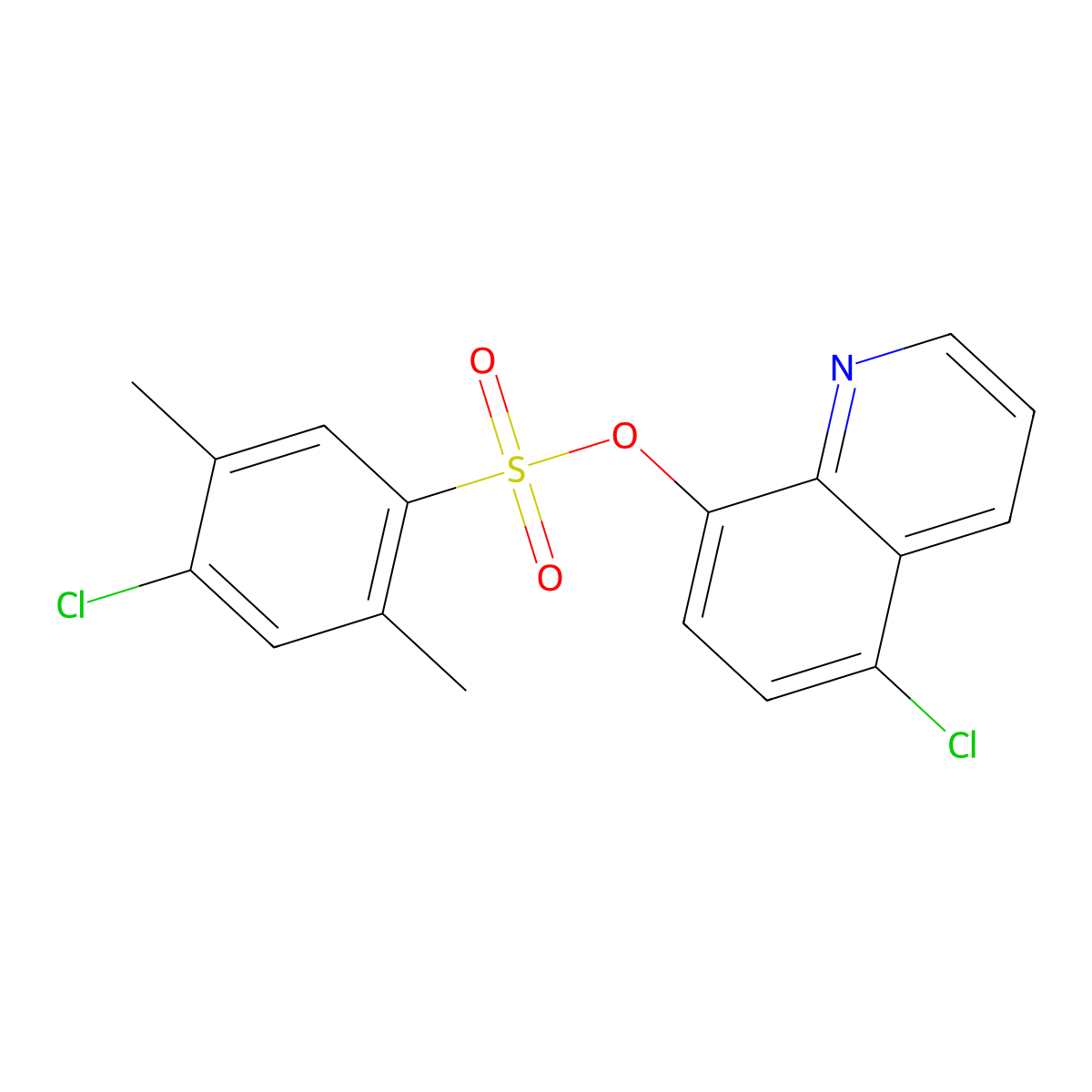 5-Chloroquinolin-8-yl 4-chloro-2,5-dimethylbenzene-1-sulfonate molecular structure, CAS 2361822-35-5