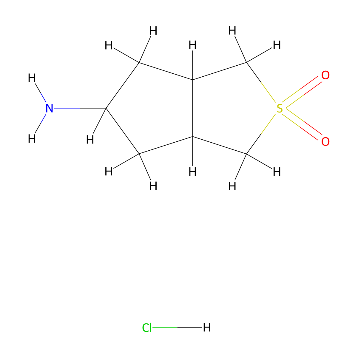 5-amino-hexahydro-1H-2lambda6-cyclopenta(c)thiophene-2,2-dione hydrochloride molecular structure, CAS 2361825-60-5