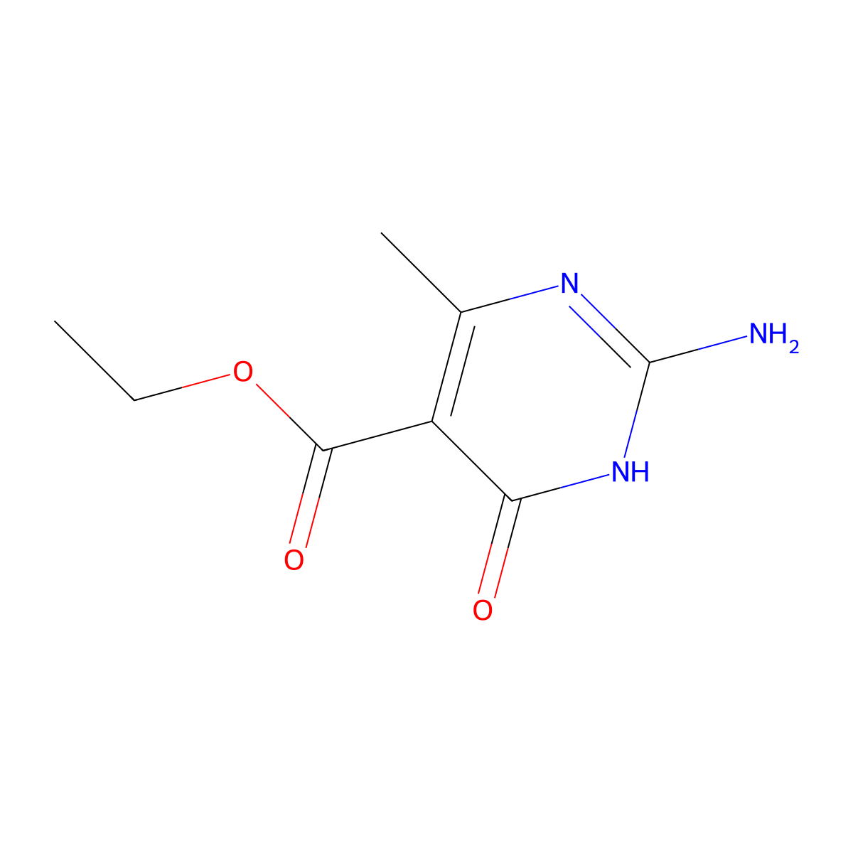 Ethyl 2-amino-4-methyl-6-oxo-1,6-dihydropyrimidine-5-carboxylate molecular structure, CAS 2361825-91-2