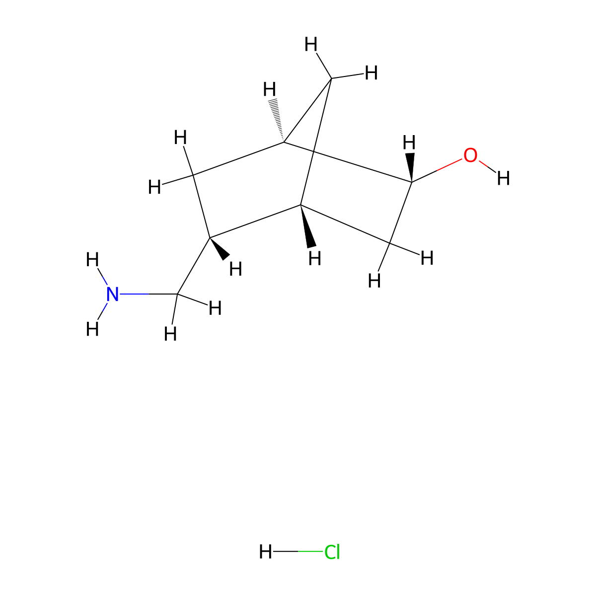 (1R,2R,4R,5R)-5-(Aminomethyl)bicyclo[2.2.1]heptan-2-ol;hydrochloride molecular structure, CAS 2361827-06-5