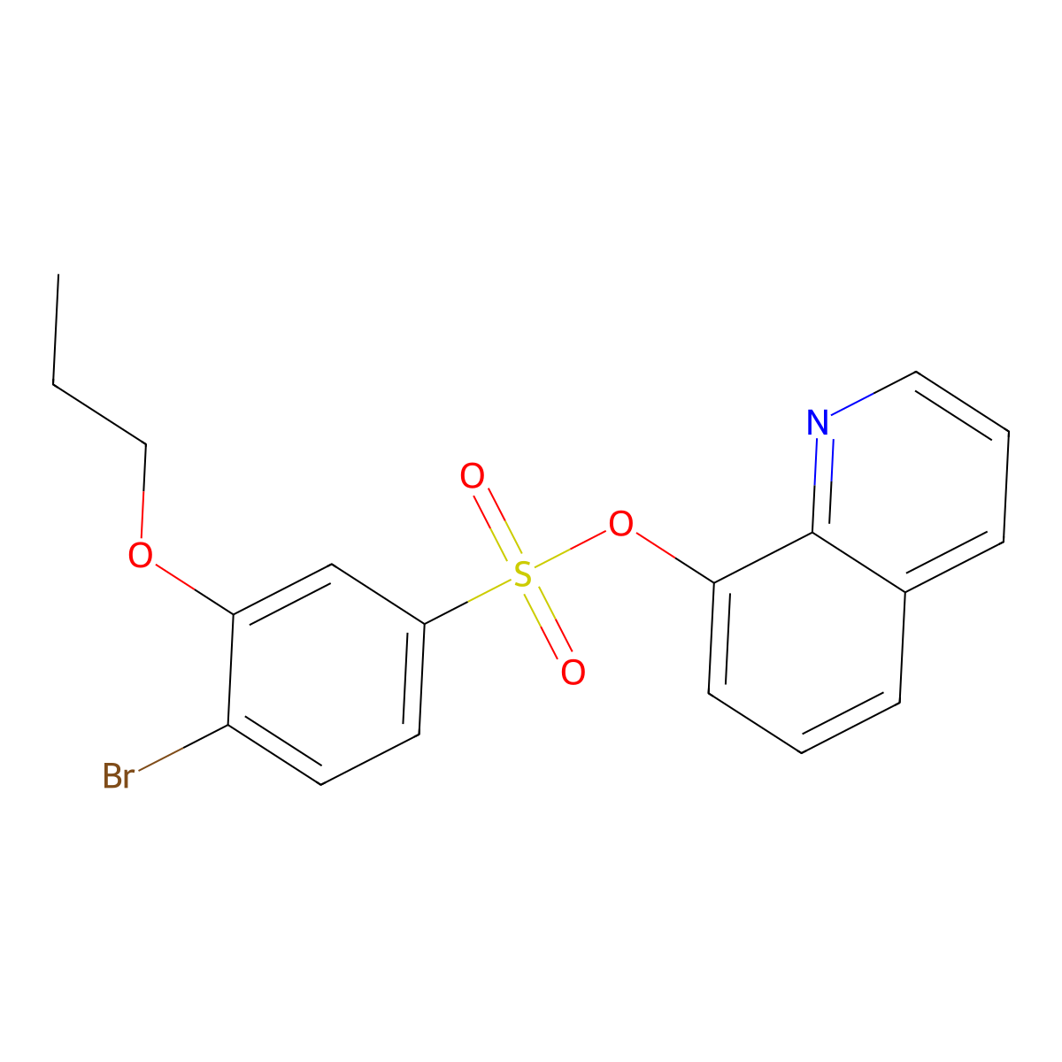 Quinolin-8-yl 4-bromo-3-propoxybenzene-1-sulfonate molecular structure, CAS 2361827-55-4