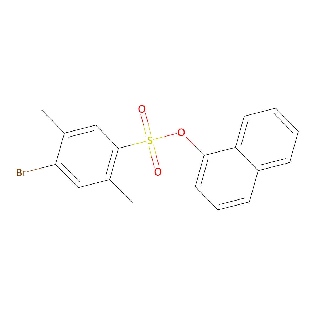 Naphthalen-1-yl 4-bromo-2,5-dimethylbenzene-1-sulfonate molecular structure, CAS 2361827-68-9