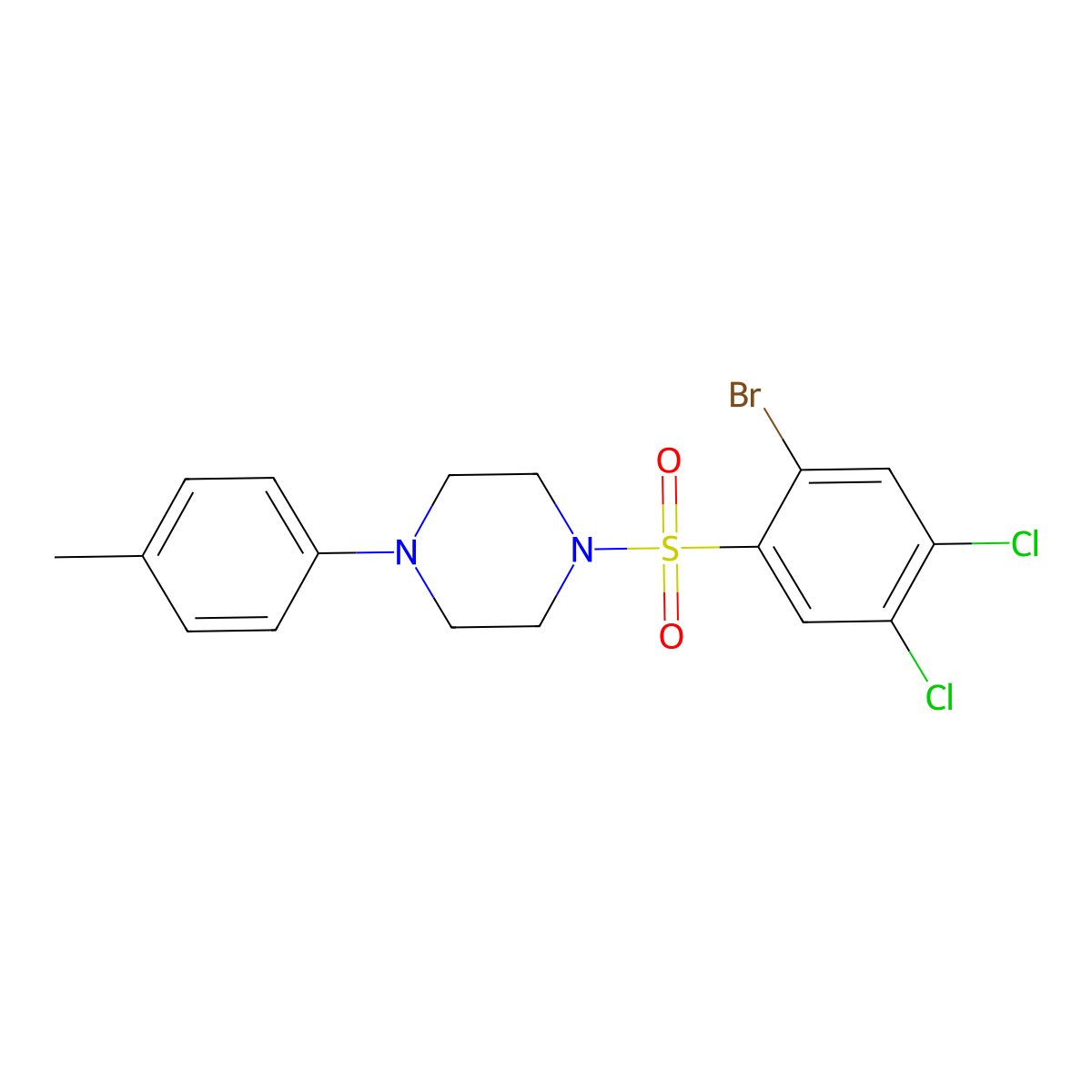 1-(2-Bromo-4,5-dichlorobenzenesulfonyl)-4-(4-methylphenyl)piperazine molecular structure, CAS 2361827-74-7