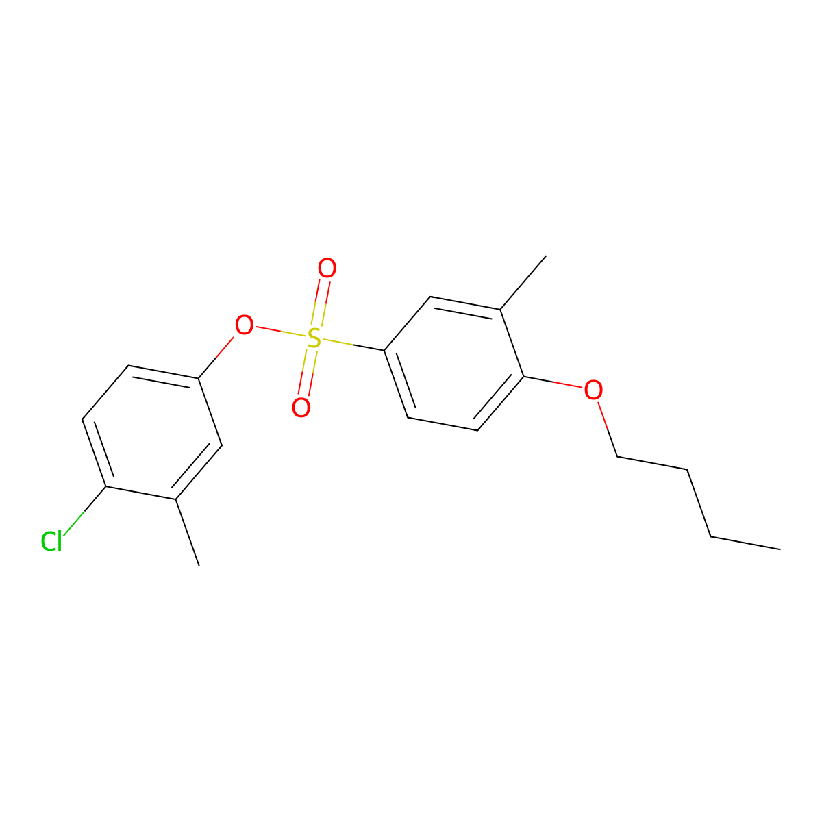 (4-Chloro-3-methylphenyl) 4-butoxy-3-methylbenzenesulfonate molecular structure, CAS 2361827-90-7