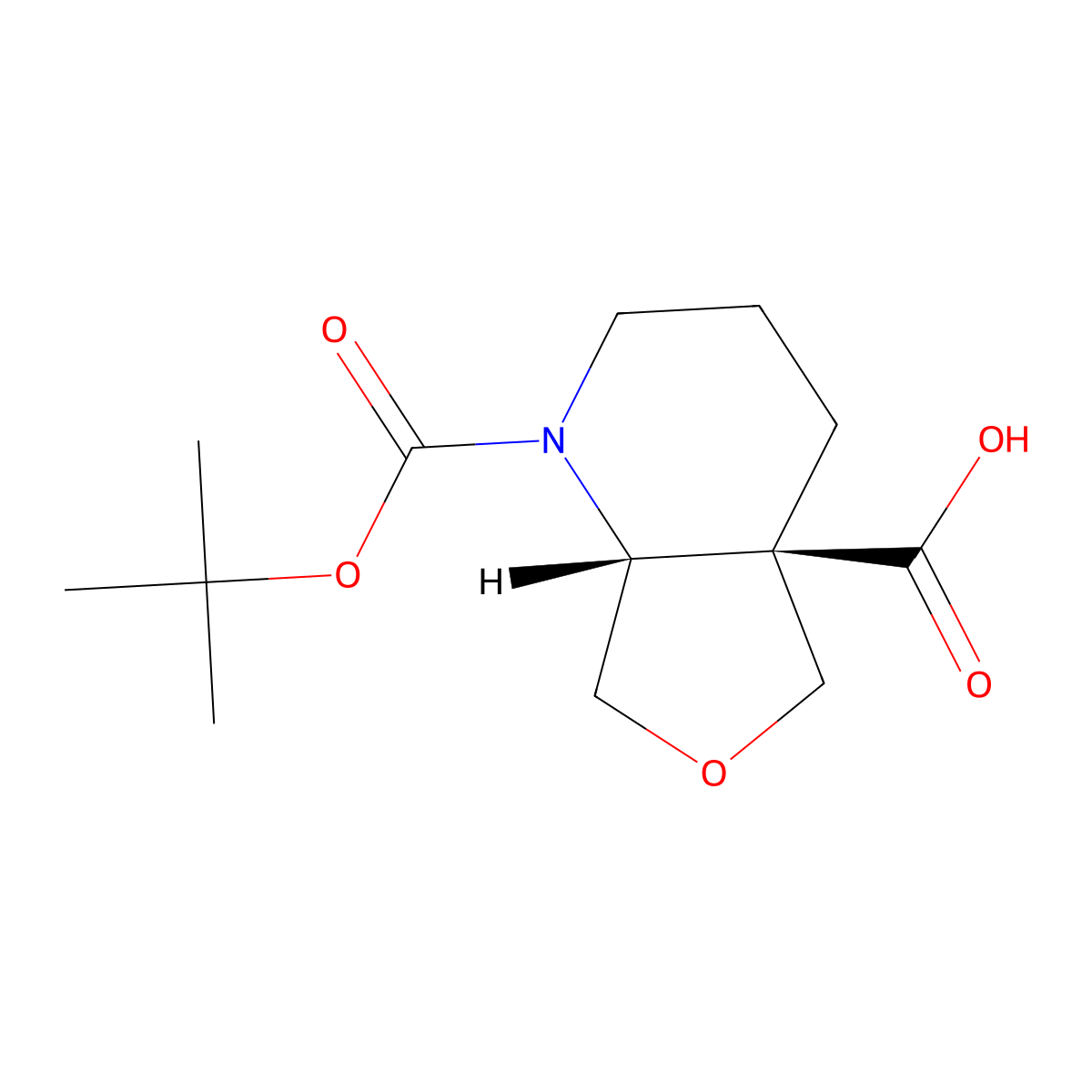 rac-(4aR,7aR)-1-((tert-butoxy)carbonyl)-octahydrofuro(3,4-b)pyridine-4a-carboxylic acid molecular structure, CAS 2361828-52-4