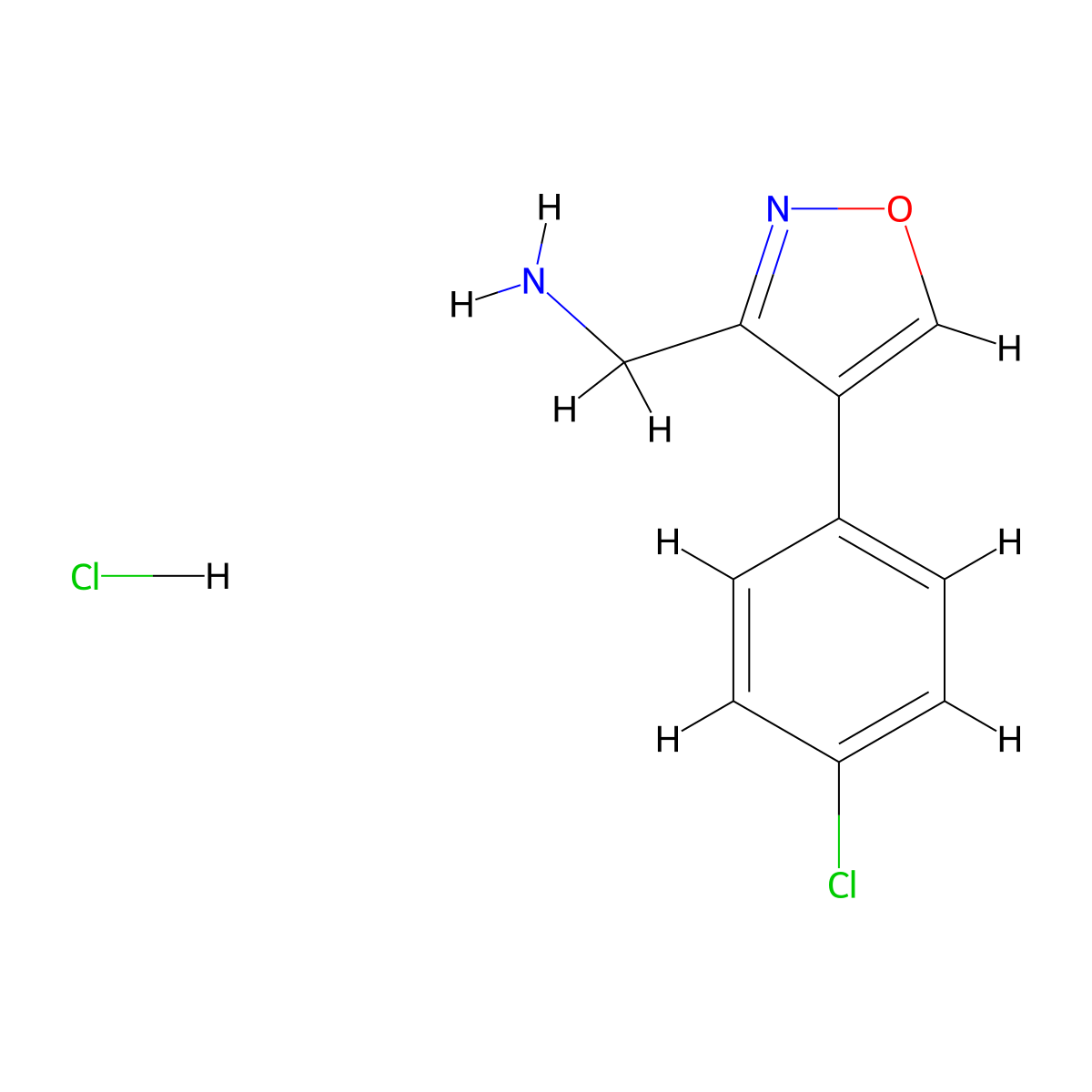 [4-(4-Chlorophenyl)-1,2-oxazol-3-yl]methanamine hydrochloride molecular structure, CAS 2361839-00-9