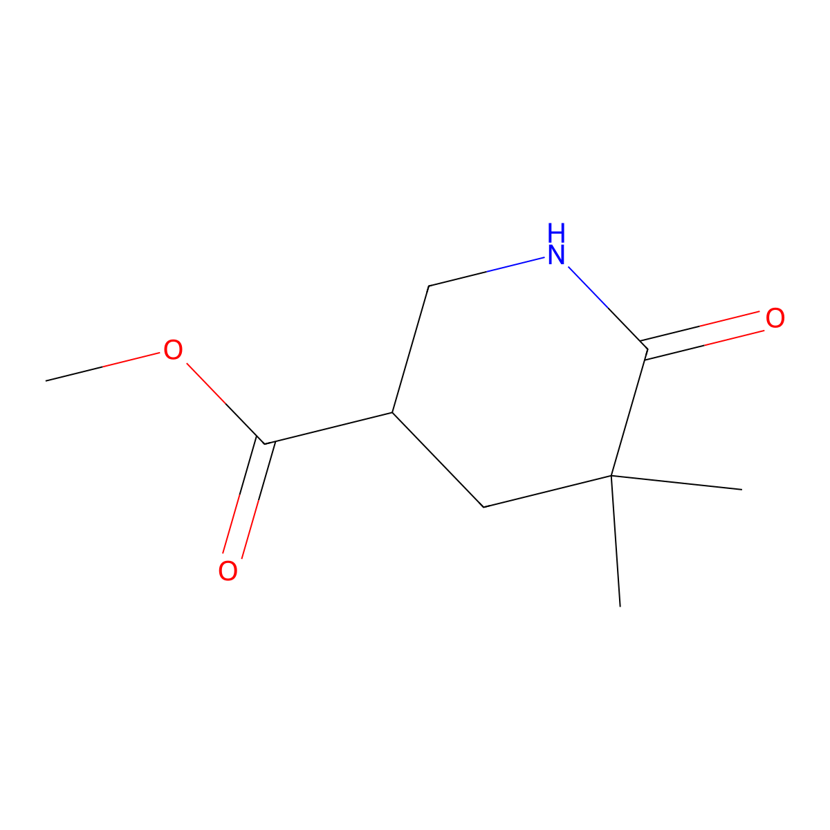 Methyl 5,5-dimethyl-6-oxopiperidine-3-carboxylate molecular structure, CAS 2361839-72-5