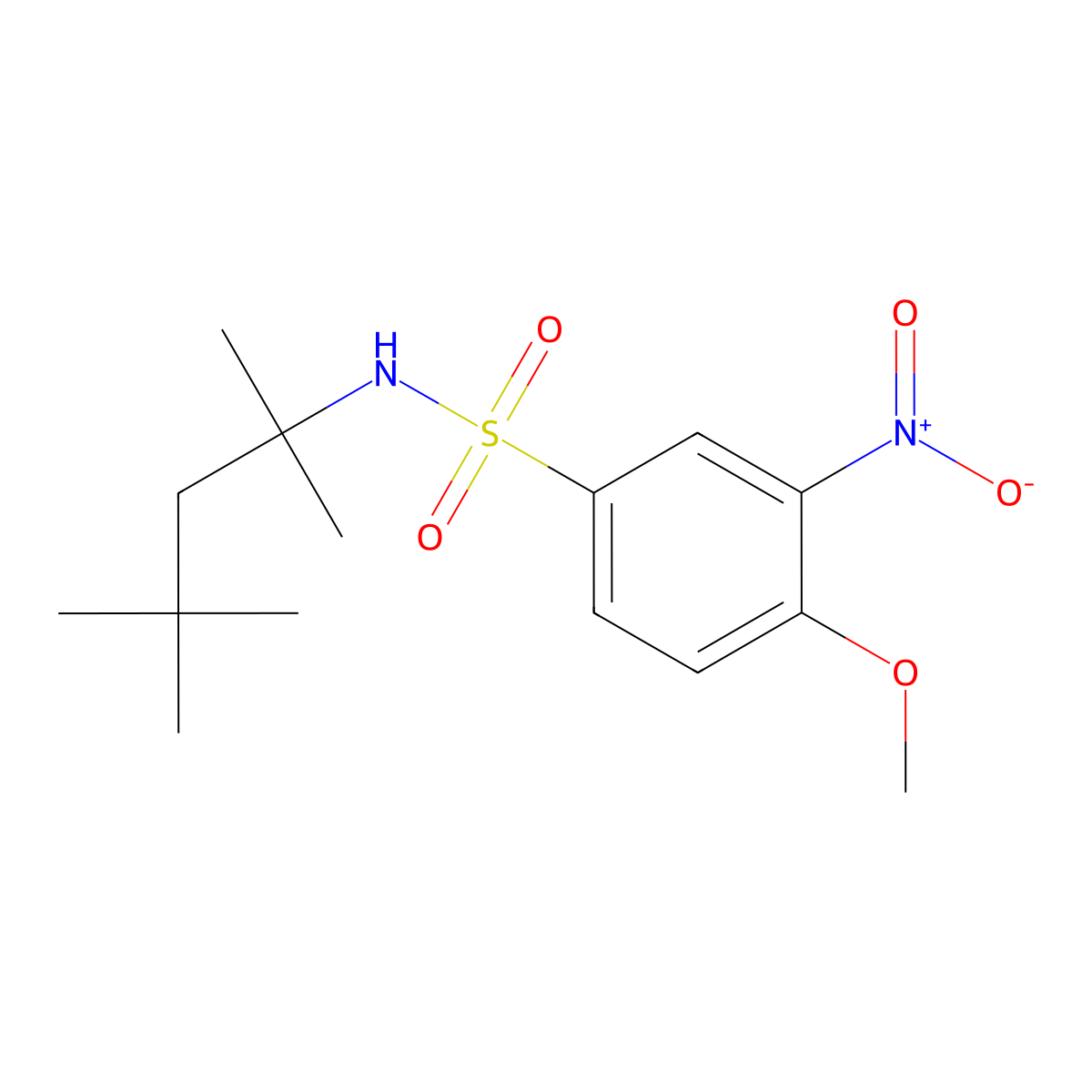 4-methoxy-3-nitro-N-(2,4,4-trimethylpentan-2-yl)benzene-1-sulfonamide molecular structure, CAS 2361843-22-1