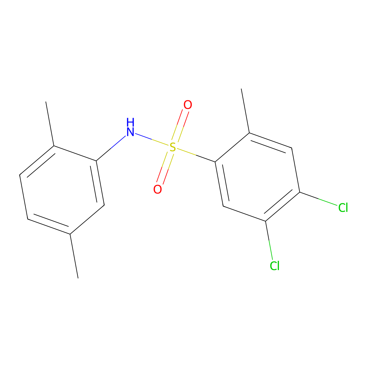 4,5-dichloro-N-(2,5-dimethylphenyl)-2-methylbenzene-1-sulfonamide molecular structure, CAS 2361843-61-8