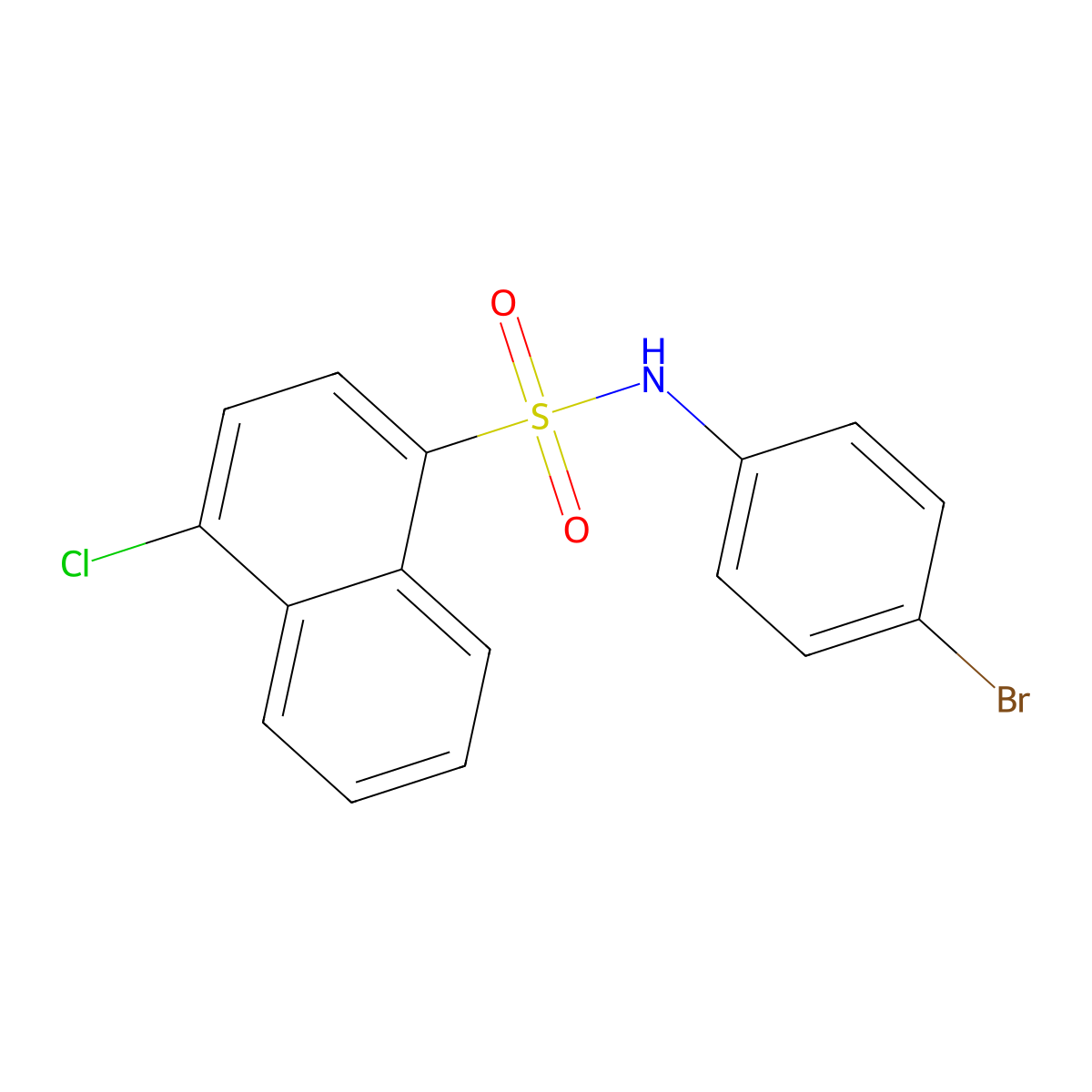N-(4-bromophenyl)-4-chloronaphthalene-1-sulfonamide molecular structure, CAS 2361843-73-2