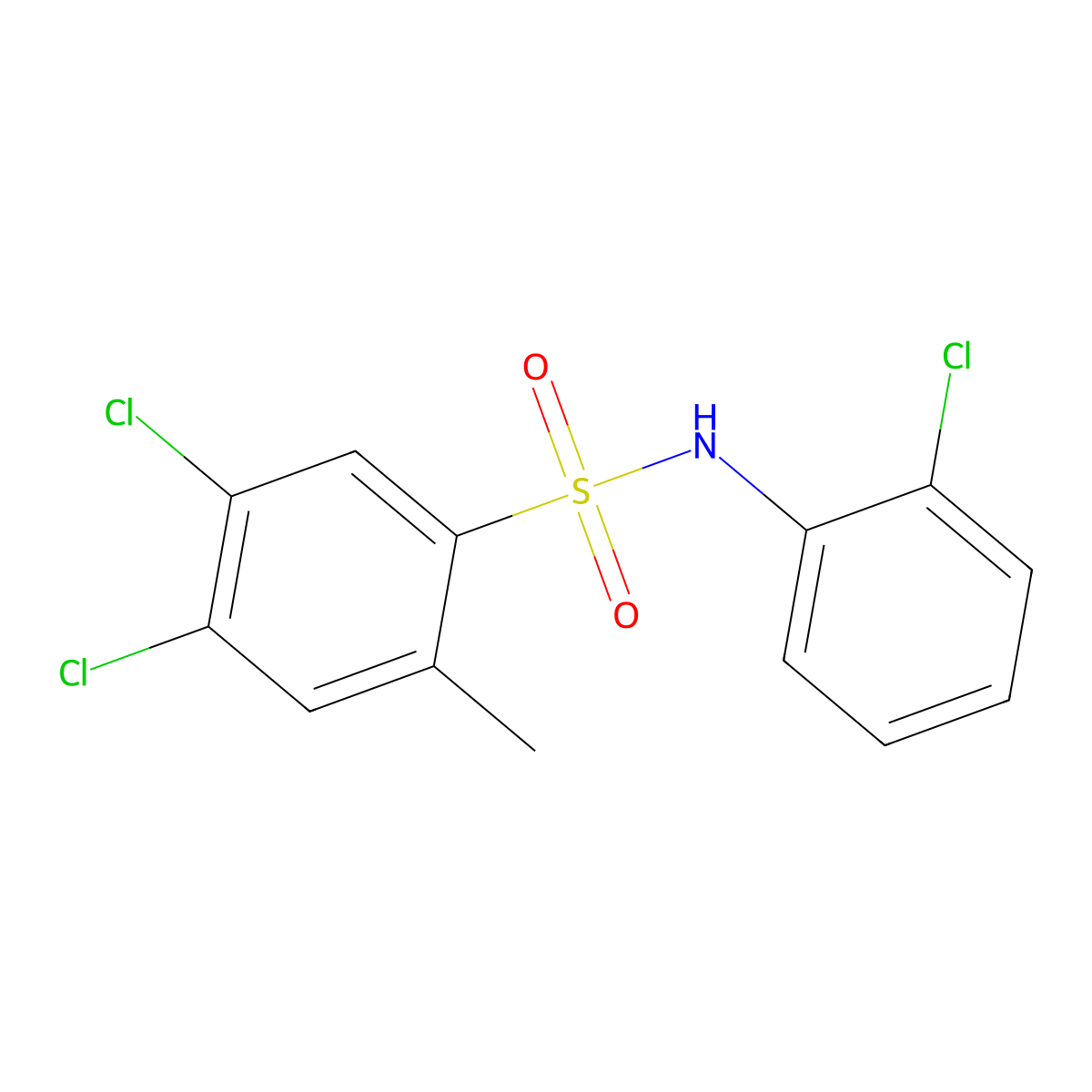 4,5-dichloro-N-(2-chlorophenyl)-2-methylbenzene-1-sulfonamide molecular structure, CAS 2361844-11-1