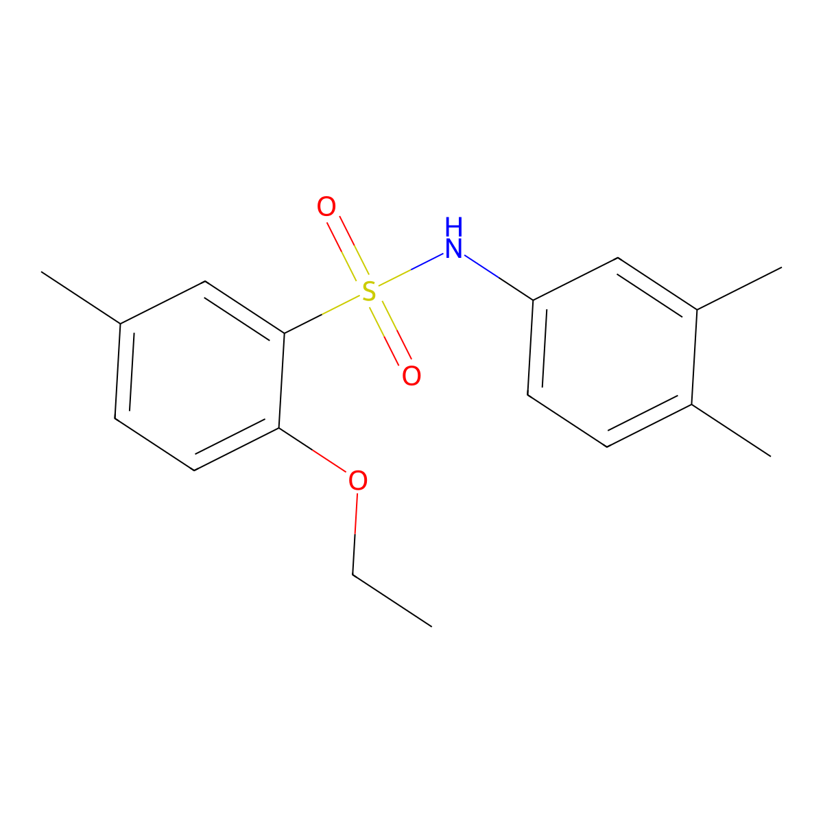 N-(3,4-dimethylphenyl)-2-ethoxy-5-methylbenzene-1-sulfonamide molecular structure, CAS 2361848-45-3