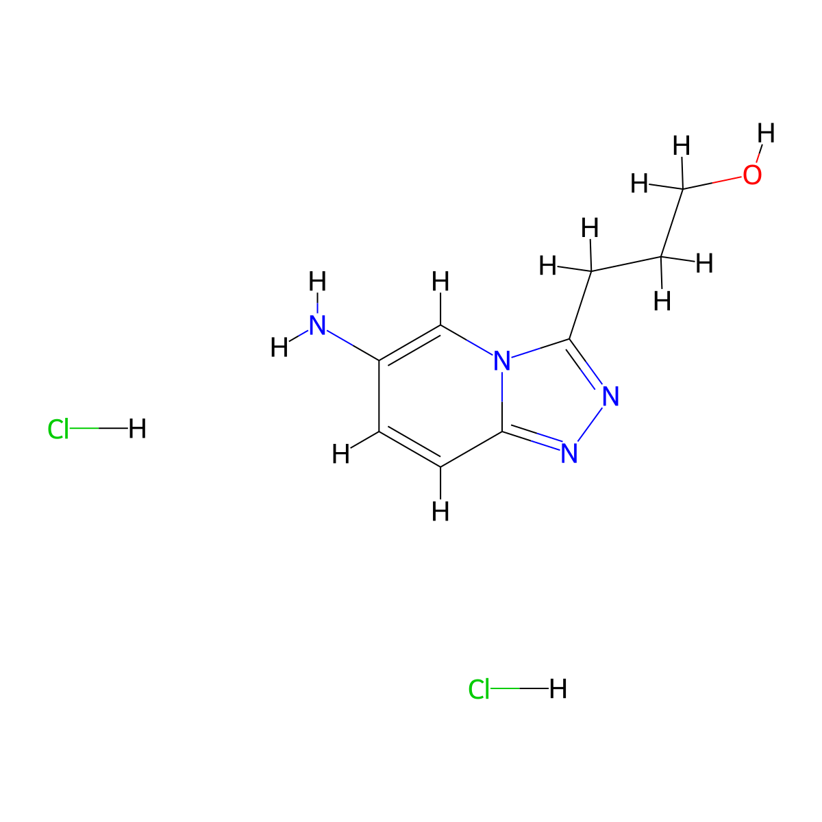 3-(6-Amino-(1,2,4)triazolo(4,3-a)pyridin-3-yl)propan-1-ol dihydrochloride molecular structure, CAS 2361851-12-7