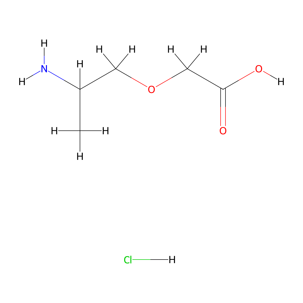 2-(2-Aminopropoxy)acetic acid hydrochloride molecular structure, CAS 2361852-29-9