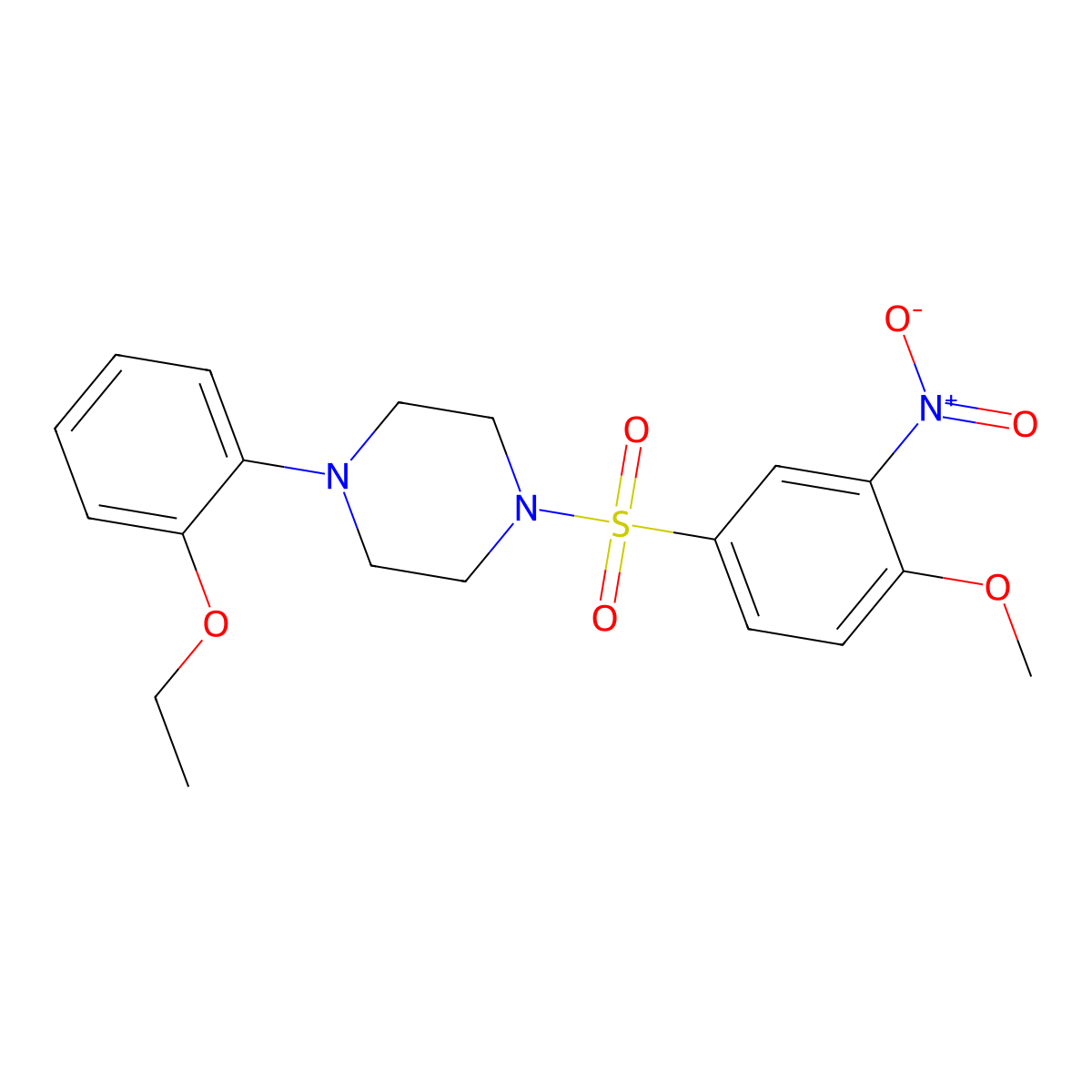 1-(2-Ethoxyphenyl)-4-(4-methoxy-3-nitrobenzenesulfonyl)piperazine molecular structure, CAS 2361855-18-5