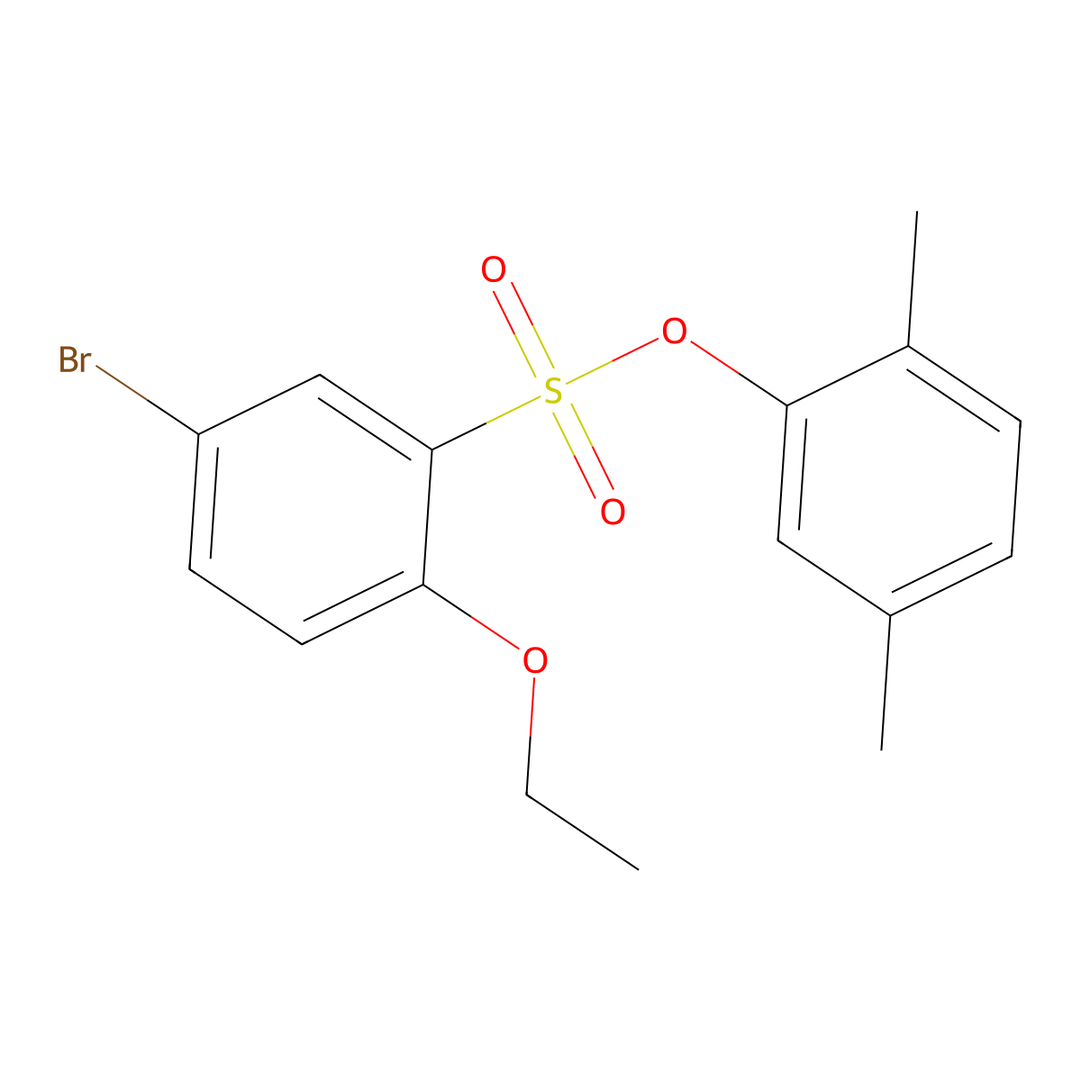 2,5-Dimethylphenyl 5-bromo-2-ethoxybenzene-1-sulfonate molecular structure, CAS 2361860-74-2