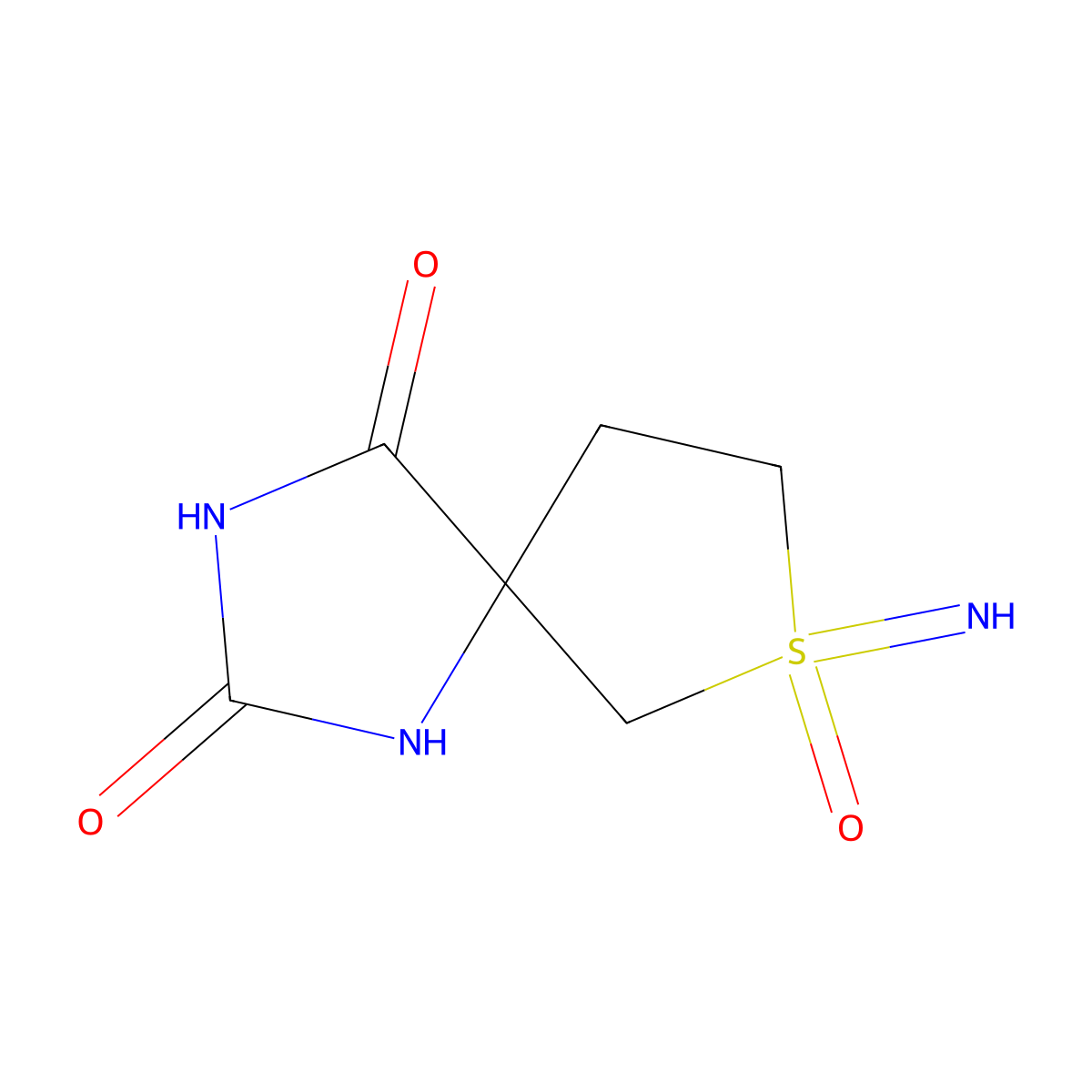 7-Imino-7lambda6-thia-1,3-diazaspiro[4.4]nonane-2,4,7-trione molecular structure, CAS 2361861-93-8