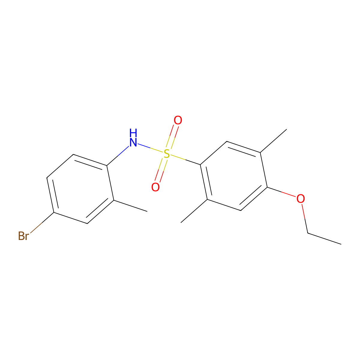 N-(4-bromo-2-methylphenyl)-4-ethoxy-2,5-dimethylbenzene-1-sulfonamide molecular structure, CAS 2361867-00-5