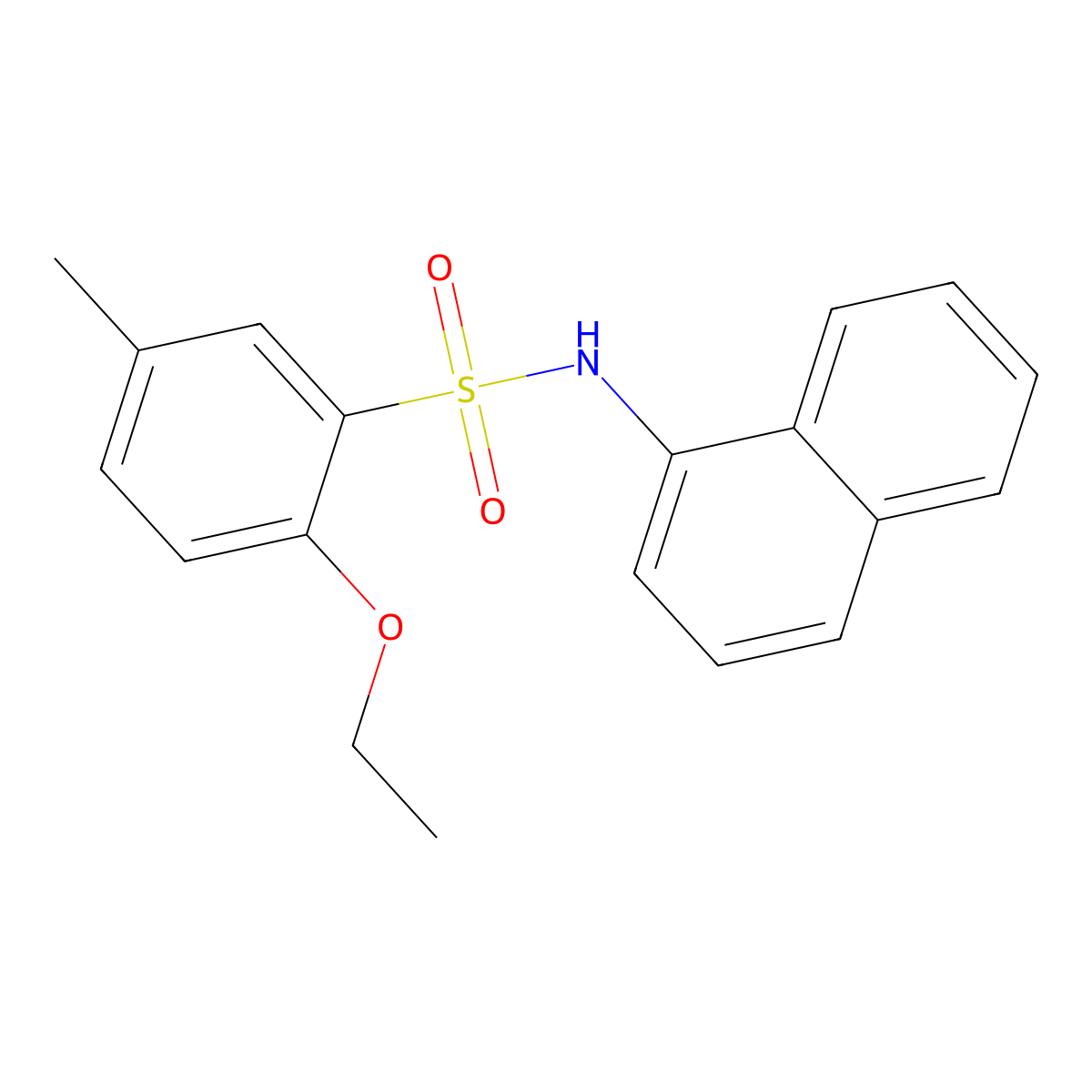 2-ethoxy-5-methyl-N-(naphthalen-1-yl)benzene-1-sulfonamide molecular structure, CAS 2361870-58-6