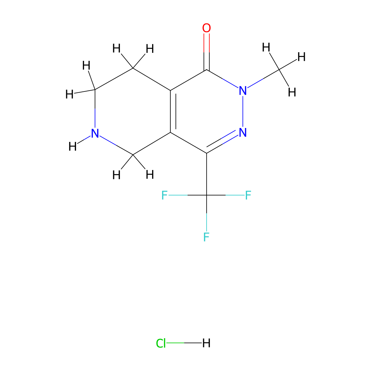 2-Methyl-4-(trifluoromethyl)-5,6,7,8-tetrahydropyrido[3,4-d]pyridazin-1-one;hydrochloride molecular structure, CAS 2361872-18-4