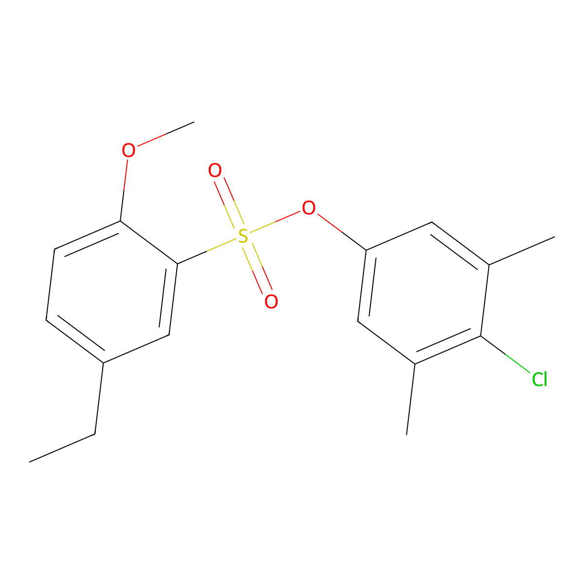 (4-Chloro-3,5-dimethylphenyl) 5-ethyl-2-methoxybenzenesulfonate molecular structure, CAS 2361872-60-6
