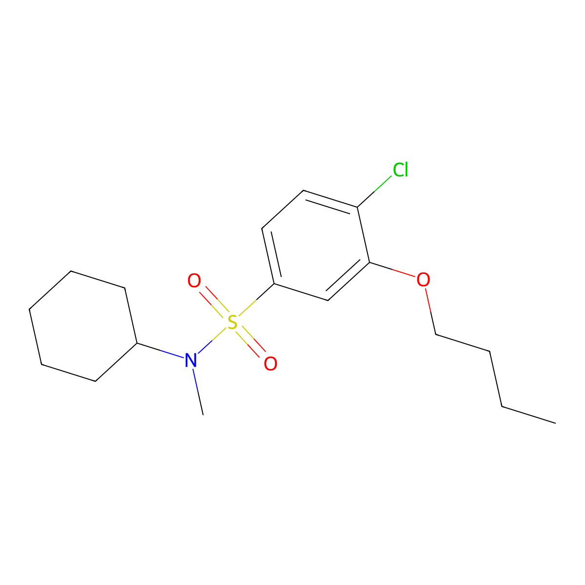 3-Butoxy-4-chloro-N-cyclohexyl-N-methylbenzenesulfonamide molecular structure, CAS 2361872-82-2