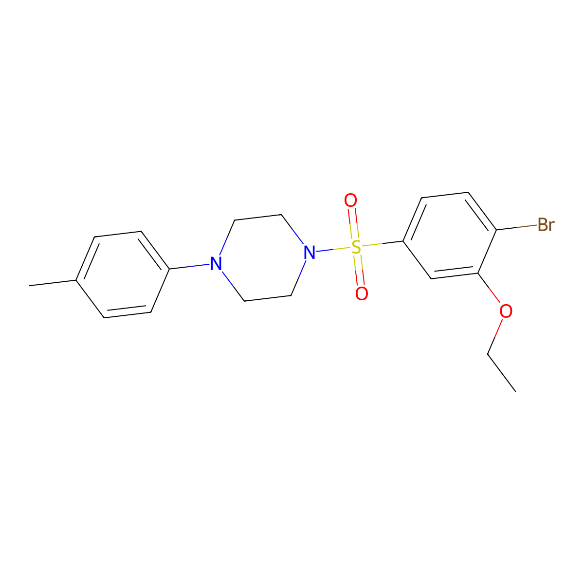 1-(4-Bromo-3-ethoxybenzenesulfonyl)-4-(4-methylphenyl)piperazine molecular structure, CAS 2361873-10-9