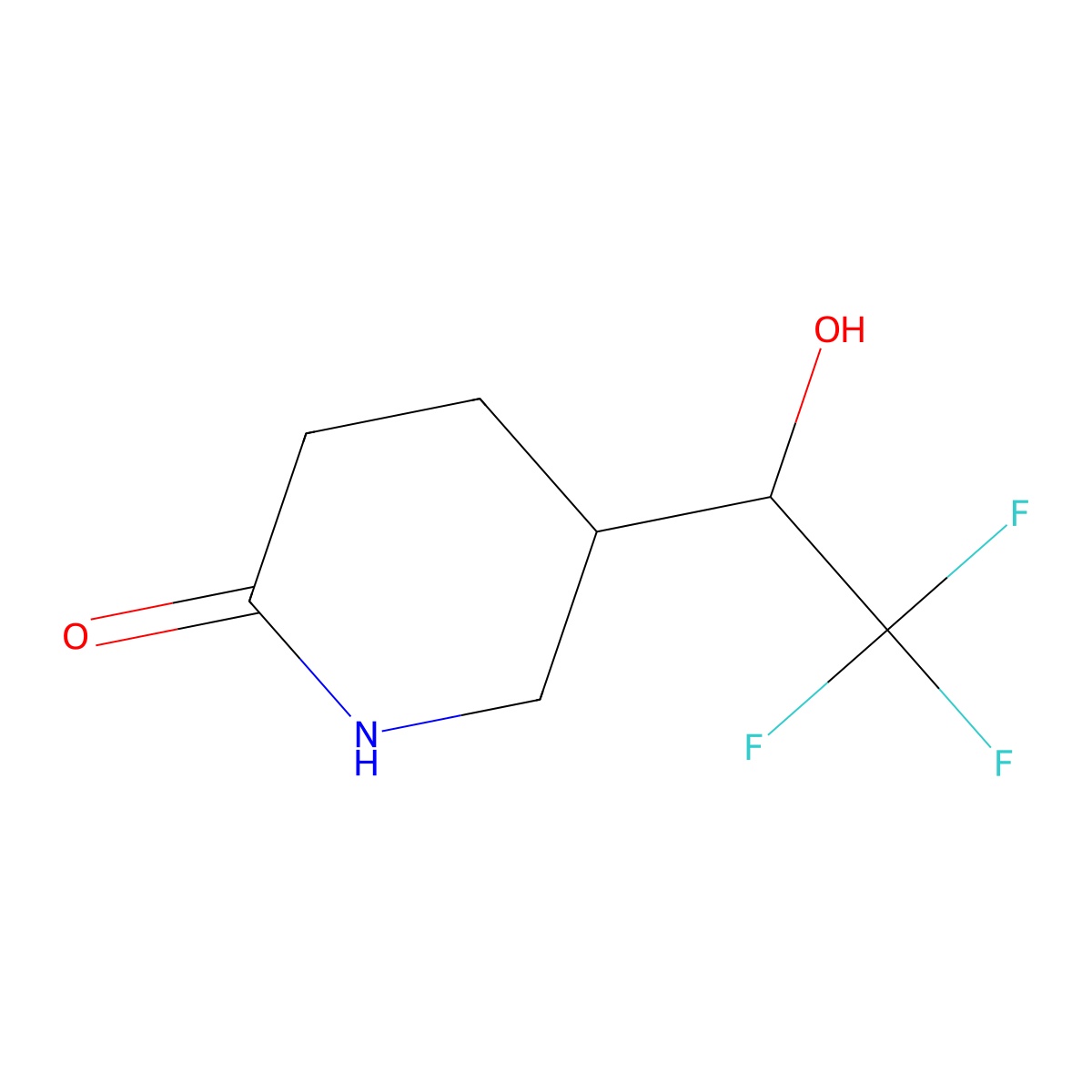 5-(2,2,2-Trifluoro-1-hydroxyethyl)piperidin-2-one molecular structure, CAS 2361878-05-7