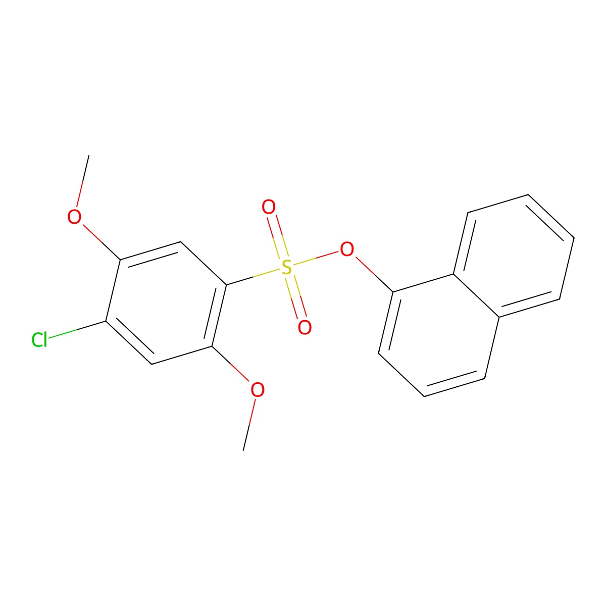 Naphthalen-1-yl 4-chloro-2,5-dimethoxybenzene-1-sulfonate molecular structure, CAS 2361880-64-8