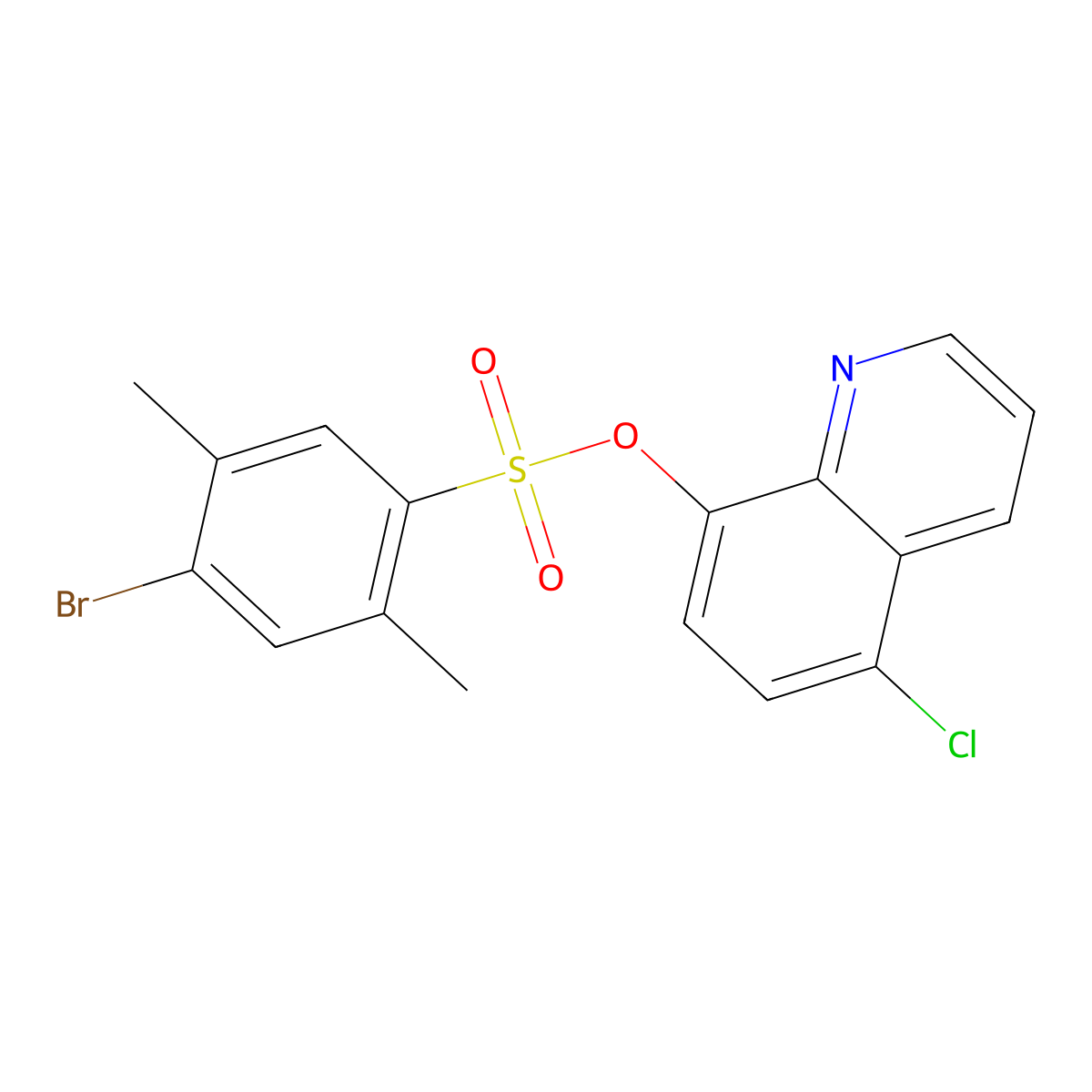 (5-Chloroquinolin-8-yl) 4-bromo-2,5-dimethylbenzenesulfonate molecular structure, CAS 2361880-72-8