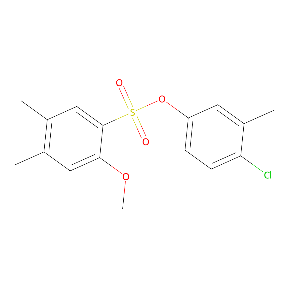 (4-Chloro-3-methylphenyl) 2-methoxy-4,5-dimethylbenzenesulfonate molecular structure, CAS 2361880-80-8