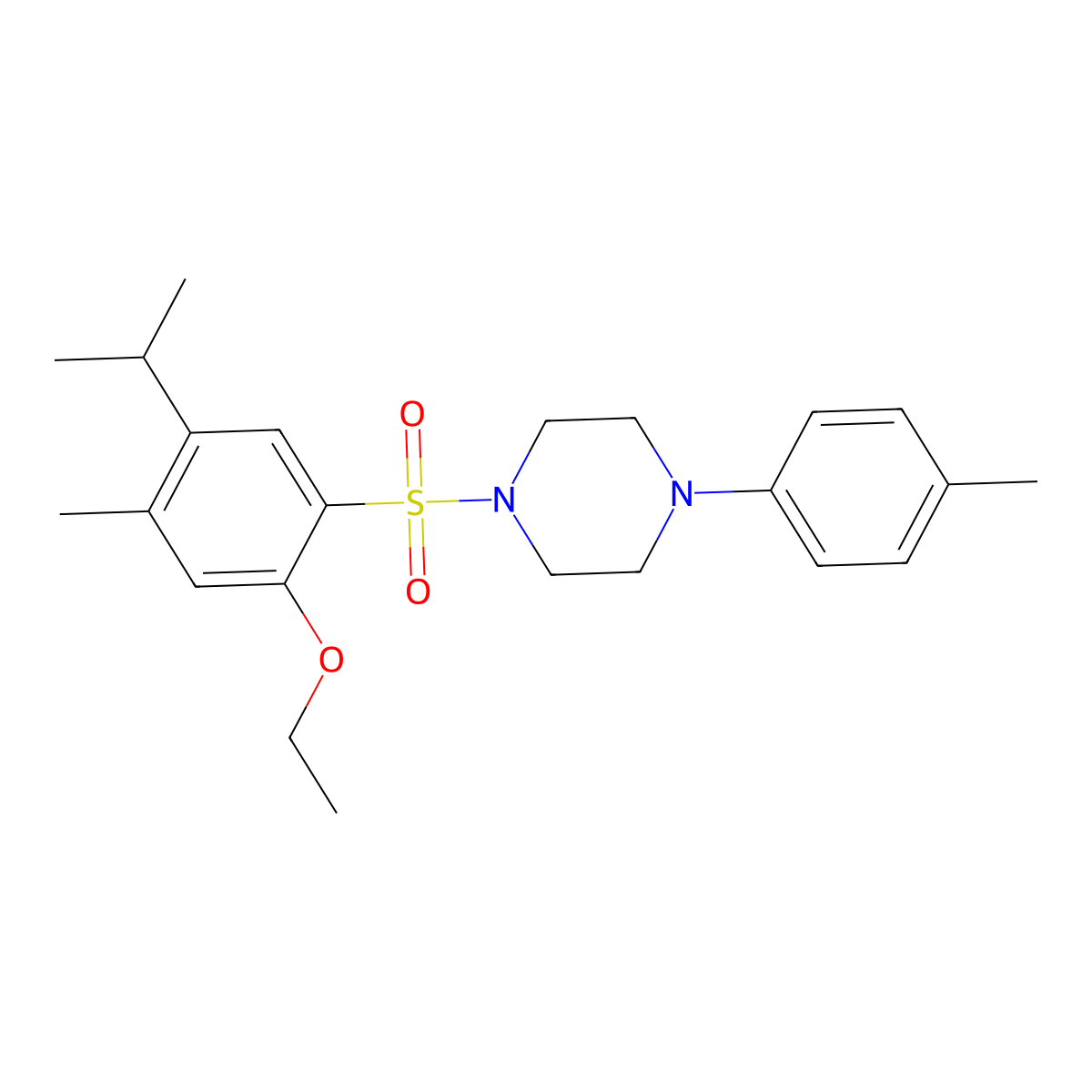 1-[2-Ethoxy-4-methyl-5-(propan-2-yl)benzenesulfonyl]-4-(4-methylphenyl)piperazine molecular structure, CAS 2361880-85-3