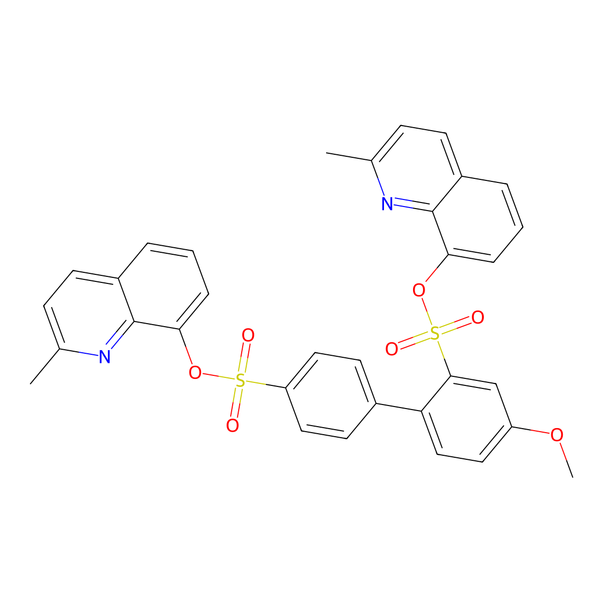 2,4'-Bis(2-methylquinolin-8-yl) 4-methoxy-[1,1'-biphenyl]-2,4'-disulfonate molecular structure, CAS 2361882-33-7