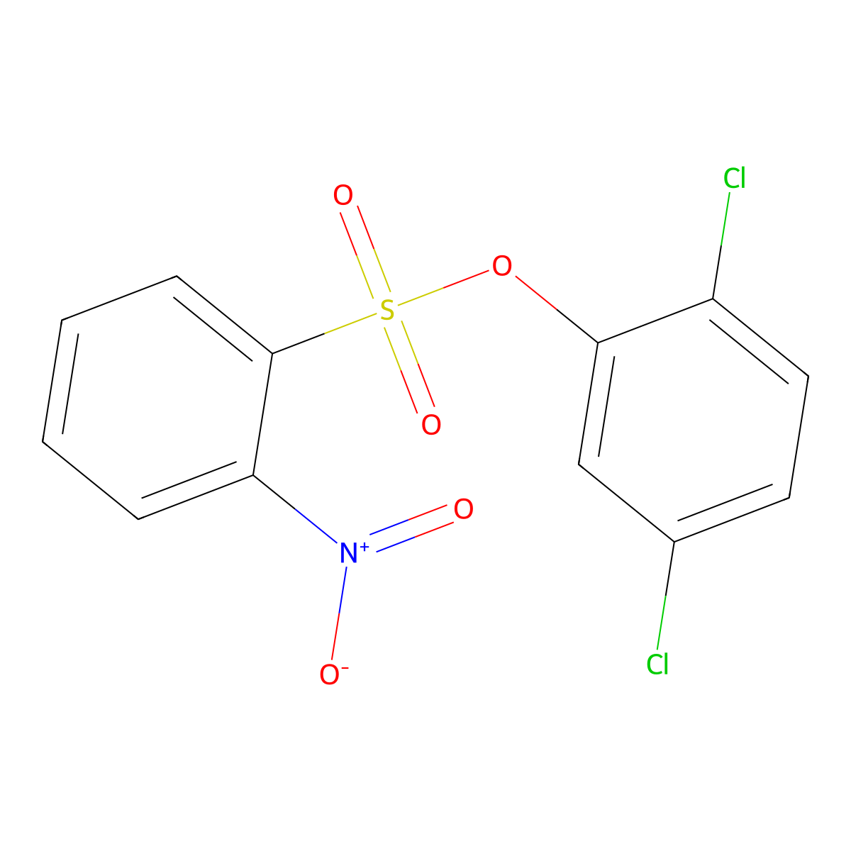 2,5-Dichlorophenyl 2-nitrobenzene-1-sulfonate molecular structure, CAS 2361889-76-9