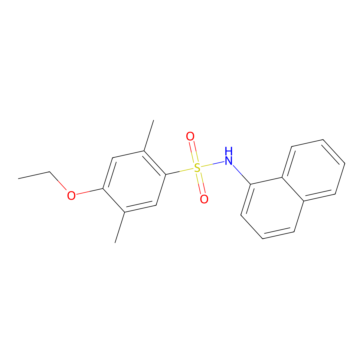 4-ethoxy-2,5-dimethyl-N-(naphthalen-1-yl)benzene-1-sulfonamide molecular structure, CAS 2361895-09-0