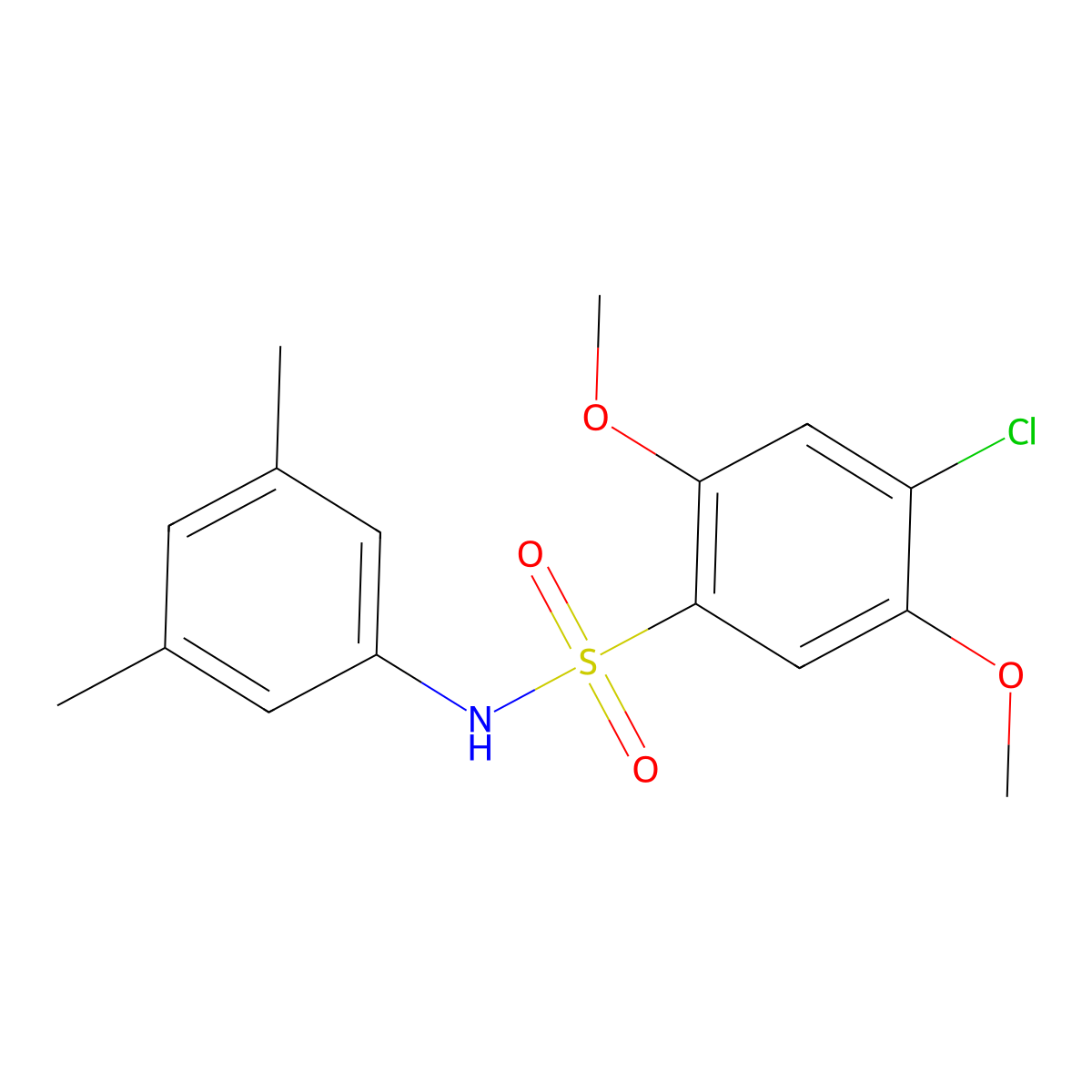 4-chloro-N-(3,5-dimethylphenyl)-2,5-dimethoxybenzene-1-sulfonamide molecular structure, CAS 2361895-35-2