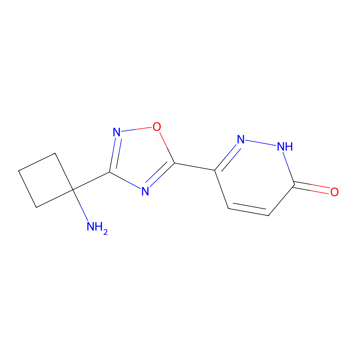 6-[3-(1-Aminocyclobutyl)-1,2,4-oxadiazol-5-yl]-2,3-dihydropyridazin-3-one molecular structure, CAS 2361900-13-0