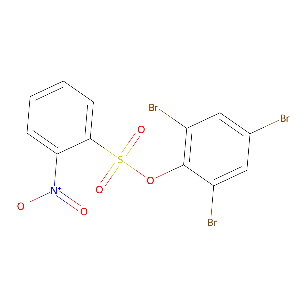 2,4,6-Tribromophenyl 2-nitrobenzene-1-sulfonate molecular structure, CAS 2361906-00-3