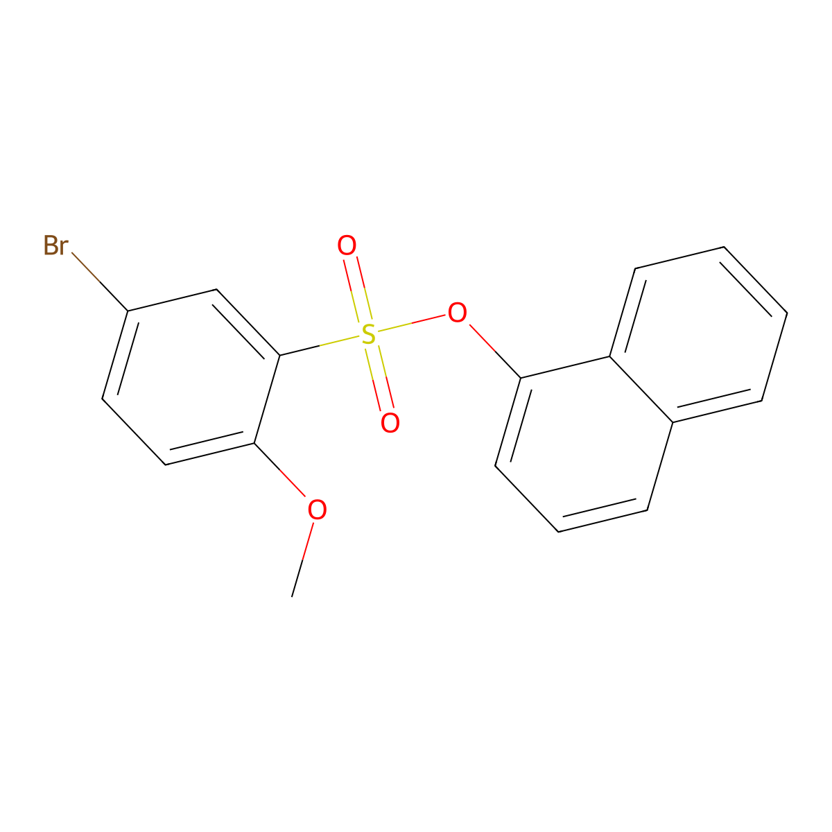 Naphthalen-1-yl 5-bromo-2-methoxybenzene-1-sulfonate molecular structure, CAS 2361907-64-2