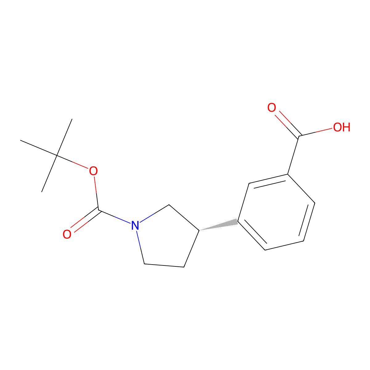 (s)-3-(1-(Tert-butoxycarbonyl)pyrrolidin-3-yl)benzoic acid molecular structure, CAS 2361918-29-6