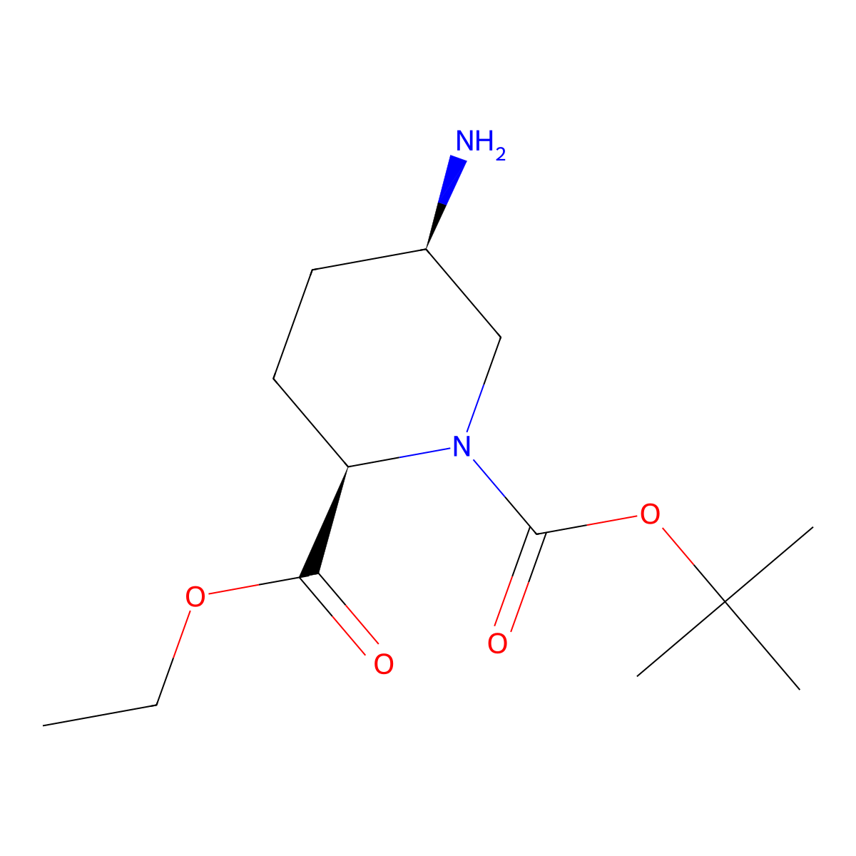 cis-1-Boc-5-amino-piperidine-2-carboxylic acid ethyl ester molecular structure, CAS 2361918-90-1