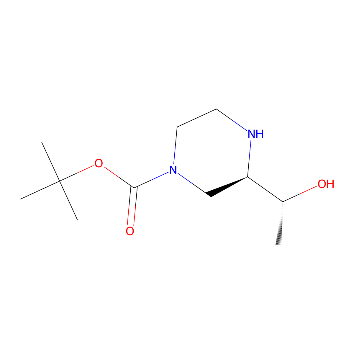 (R)-tert-Butyl 3-((R)-1-hydroxyethyl)piperazine-1-carboxylate molecular structure, CAS 2361919-56-2