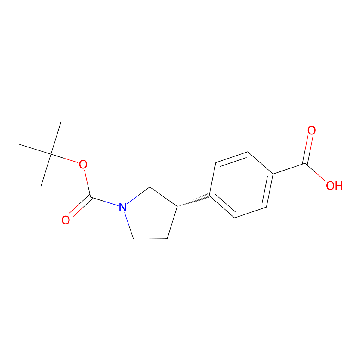 (s)-4-(1-(Tert-butoxycarbonyl)pyrrolidin-3-yl)benzoic acid molecular structure, CAS 2361922-29-2