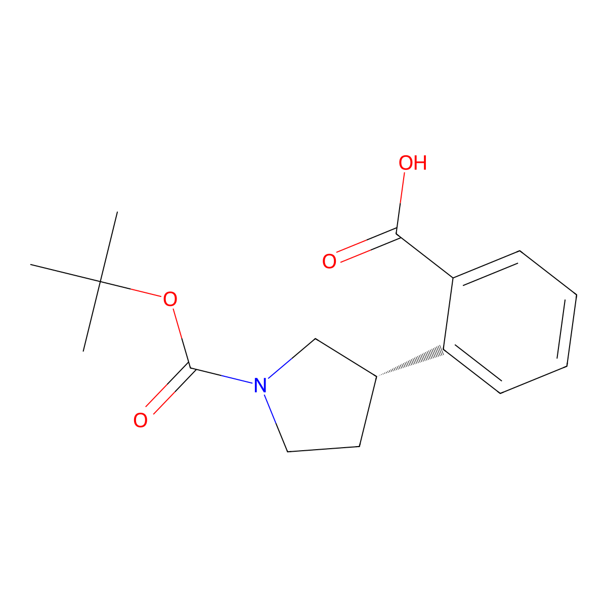 (s)-2-(1-(Tert-butoxycarbonyl)pyrrolidin-3-yl)benzoic acid molecular structure, CAS 2361923-36-4