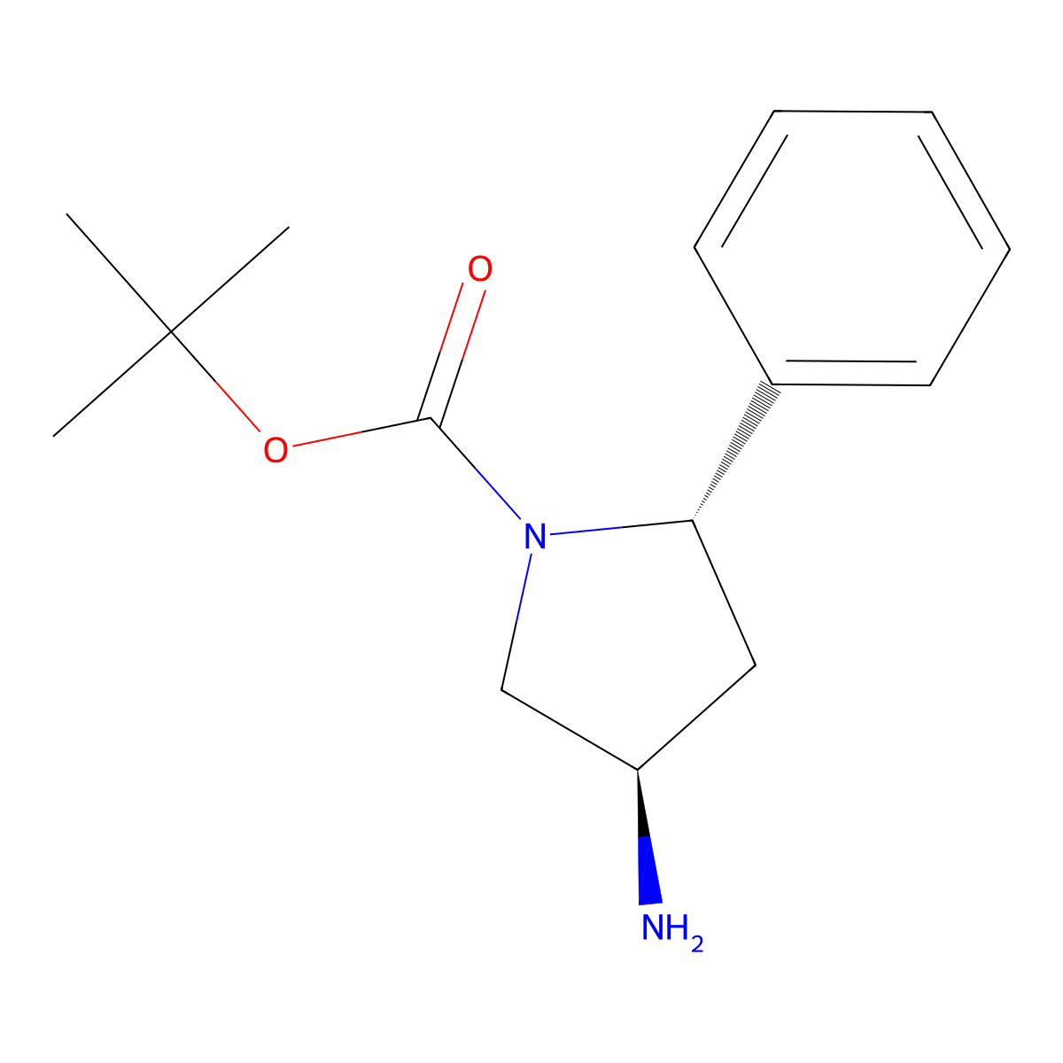 (2S,4R)-tert-Butyl 4-amino-2-phenylpyrrolidine-1-carboxylate molecular structure, CAS 2361923-38-6