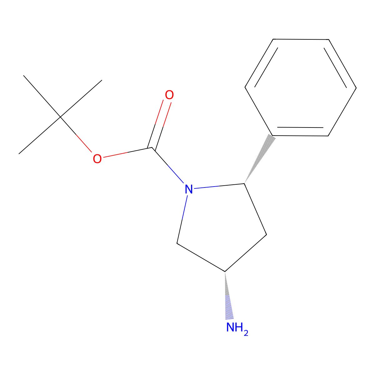 (2S,4S)-tert-Butyl 4-amino-2-phenylpyrrolidine-1-carboxylate molecular structure, CAS 2361923-78-4
